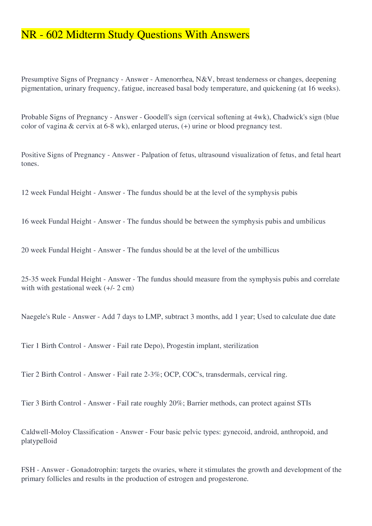 Preview image of NR - 602 Midterm Study Questions With Answers document
